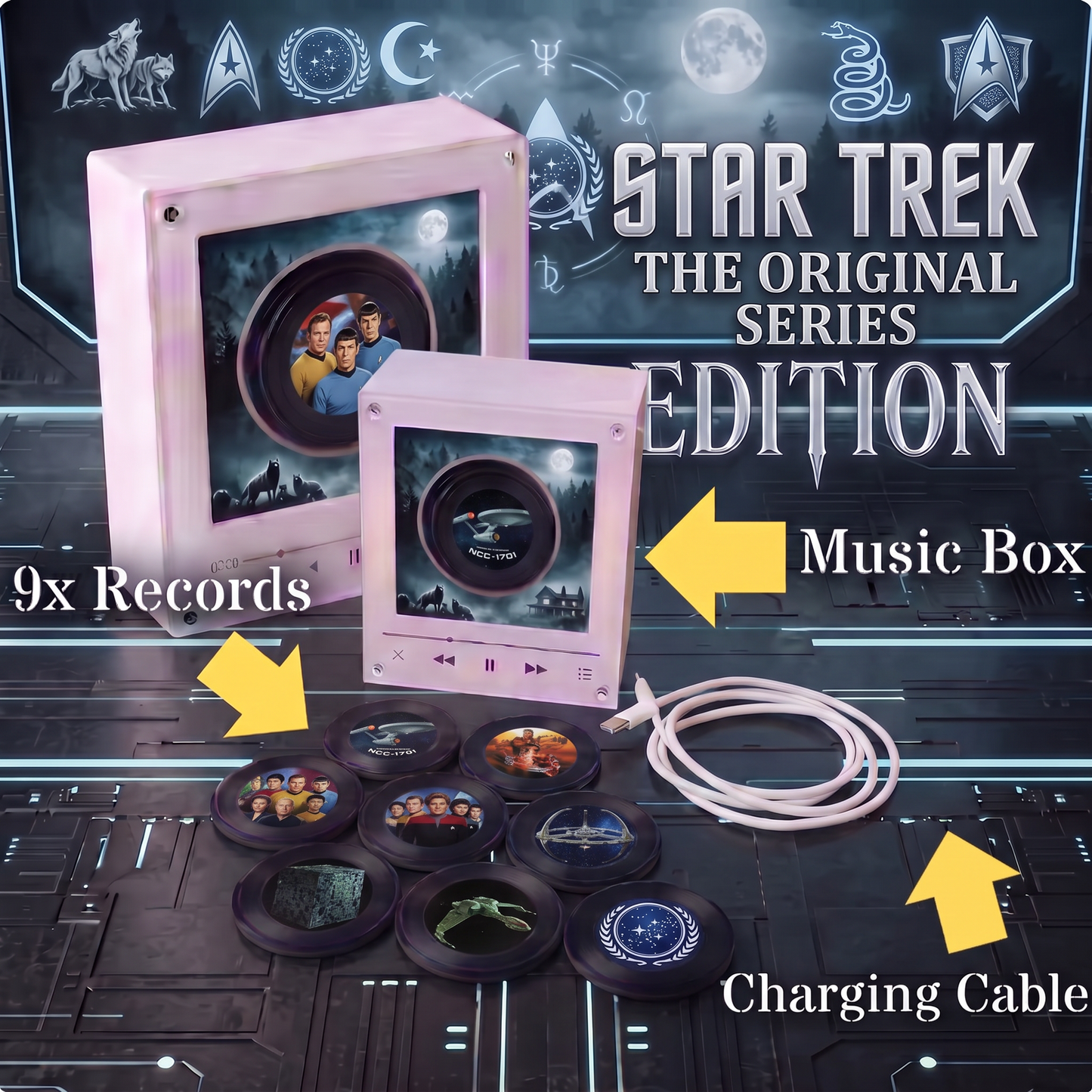 Echofy™ Star Trek Inspired Customizable Magnetic Record Player