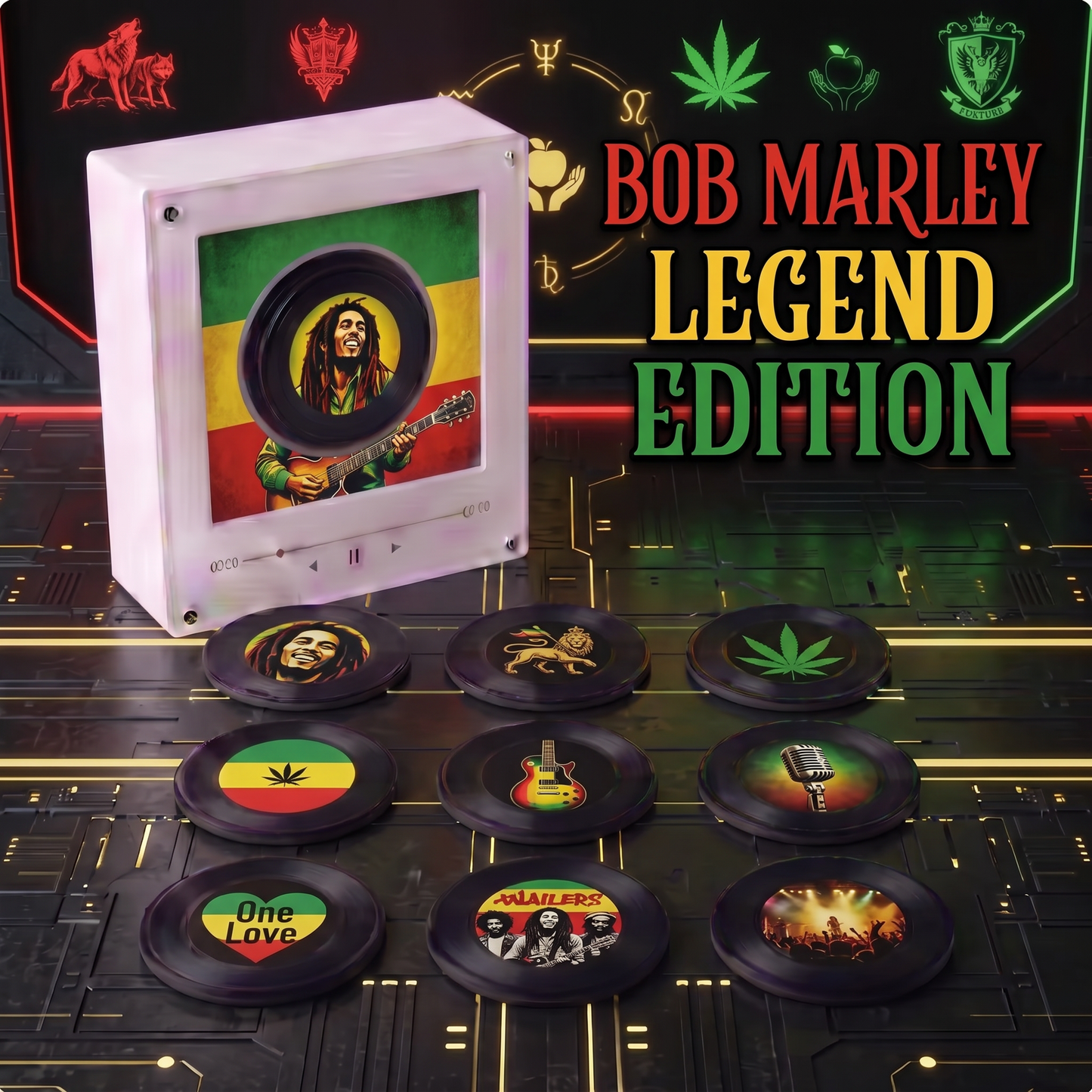 Echofy™ Bob Marley Inspired Customizable Magnetic Record Player